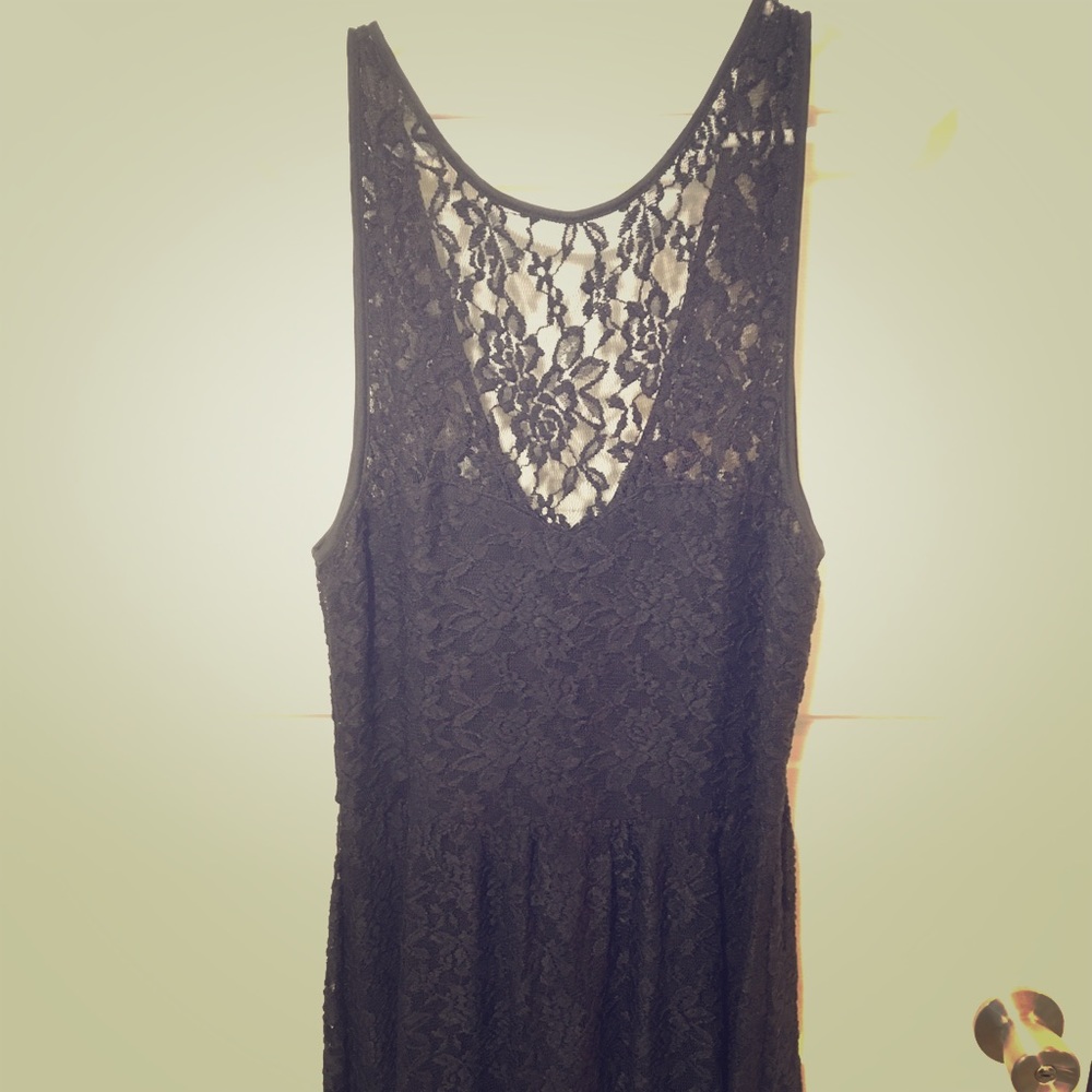 Delicate lace black dress